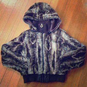 Authentic Coogi brown faux fur coat