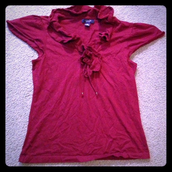 Maroon short sleeve top from chaps