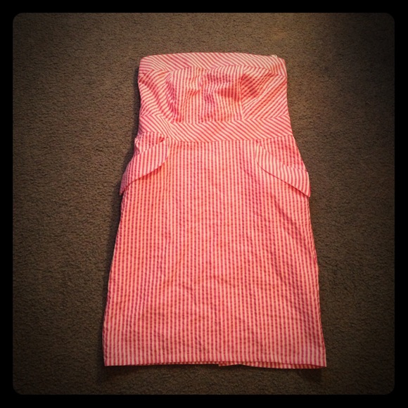 Pink and white striped dress