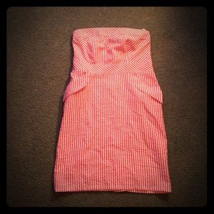 Pink and white striped dress