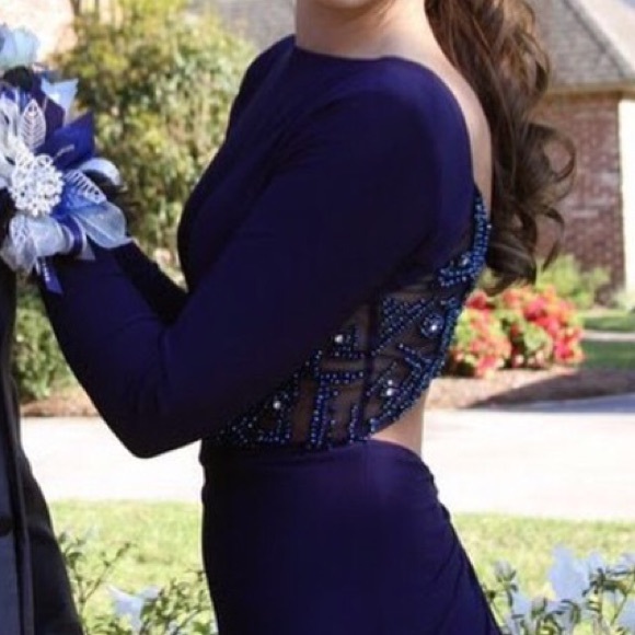 Sherri Hill Navy prom dress - Picture 2 of 4