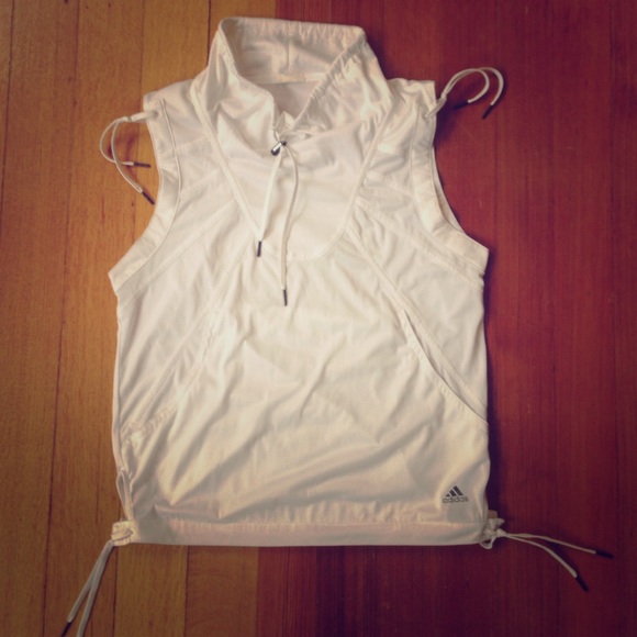 White Adidas work out top