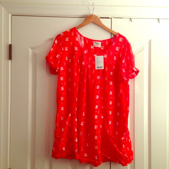 Anthropologie 'holding horses' red tunic NWT