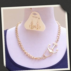 ✨HP5/3 Neck& Ear Set anchor Toggle Gold Tone