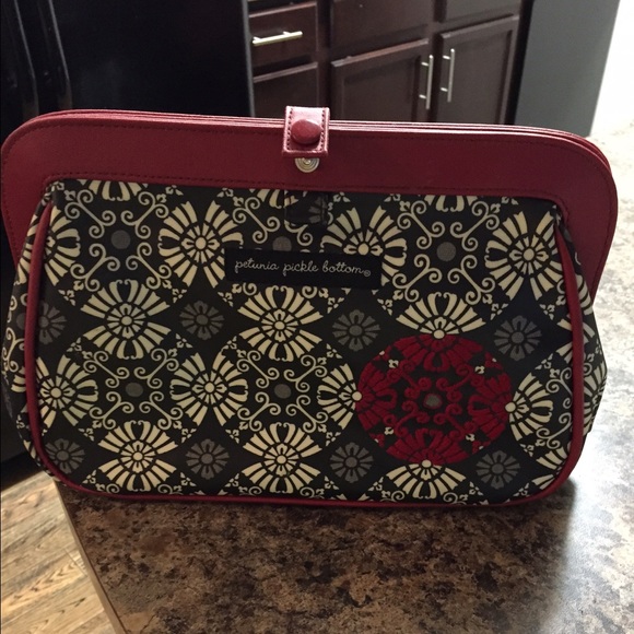 Petunia Pickle Bottom Red Clutch Diaper Bag