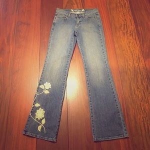Denim Jean with Floral Accent