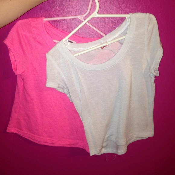 Pink and white crop tees!