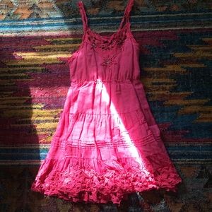 Free people Coral Crochet Dress Size XS