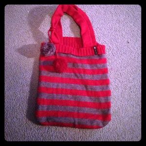Red and grey knit American eagle bag