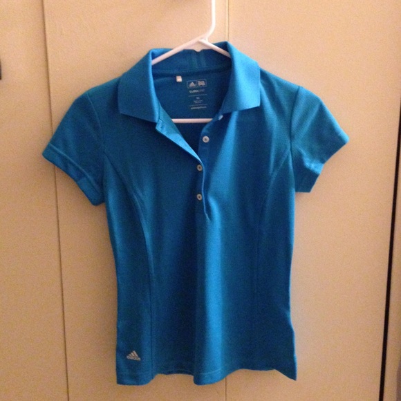 Adidas sky blue golf tennis polo T shirts.