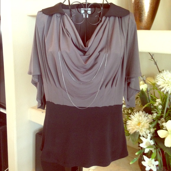 Worthington Tops - Beautiful grey/black blouse