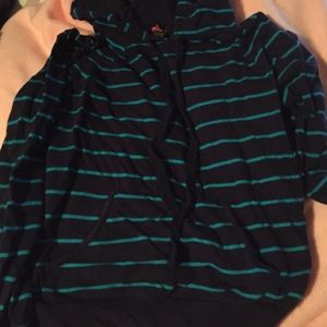 Navy turquoise striped sweater