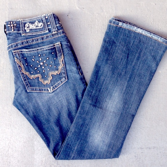 Miss Me Denim - Miss Me Rhinestone & Metal Embellished Boot Cuts