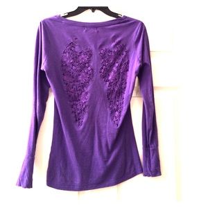 Purple Angel Wing Cutout top