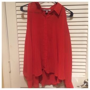 Jennifer Lopez Open Sleeve Orange Top