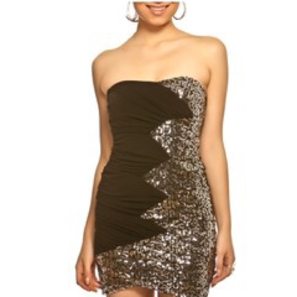 Squin side black dress