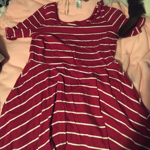 1/4 sleeve striped dress