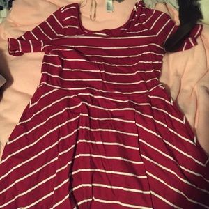 1/4 sleeve striped dress