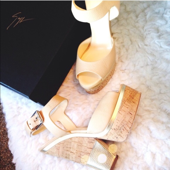 Giuseppe Zanotti Cork + Leather Wedge