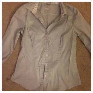 H&M striped grey long sleeve shirt