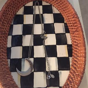 Long crescent moon necklace