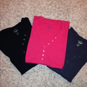 3 Old Navy Long Sleeve Henley Shirts