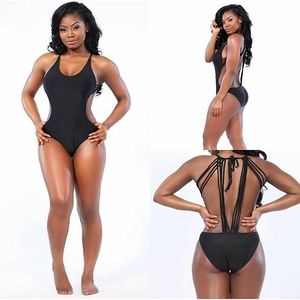 Black monokini bikini