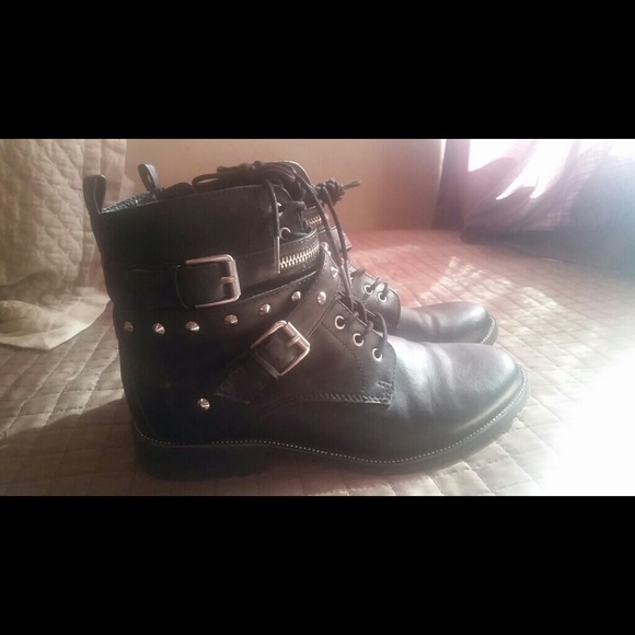 Black studded bootiea