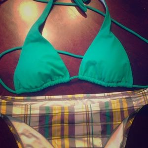 Cute Victorias Secret green and plaid bikini!!