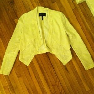 BCBG MAX AZRIA WHITE PERFORATED JACKET