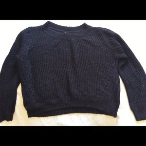 lei Knit Black Cropped Sweater