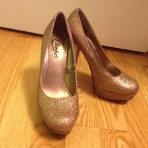 Candies Pink Glitter Heels