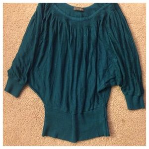 Three Quarter Length Blue Top