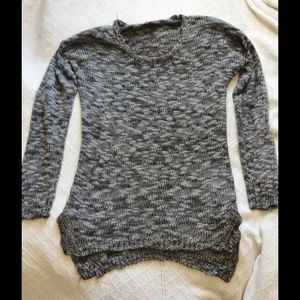 Pink Rose Knit Grey Sweater