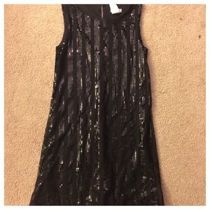sleeveless black sequenced dress