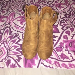 Brown heel booties