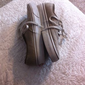 Tan & white patterned vans