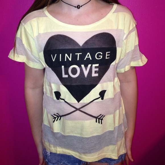 Vintage Love Yellow and Black Tee
