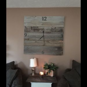 Hand crafted barn wood clock.