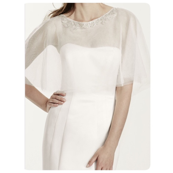Tulle Cape with Detailed Neckline
