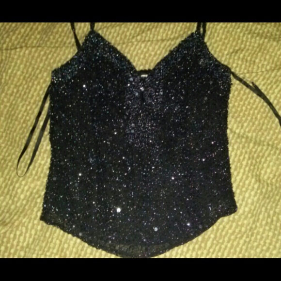 Scala 100% Silk lining and Polyester beaded top