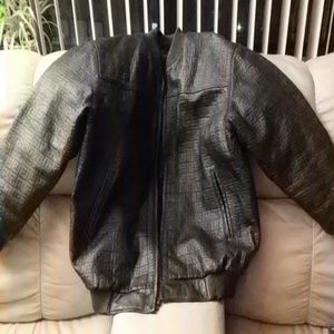 black leather jacket