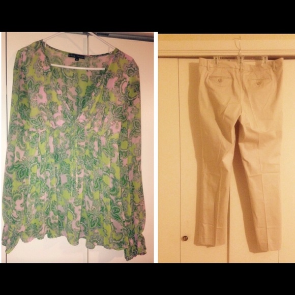 XL Adorable Sheer top and slacks