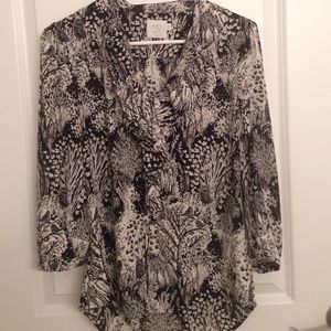 Anthropologie ruffle front blouse