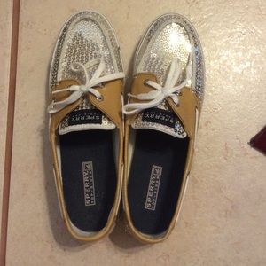 Sperry Top-Siders with Silver sequins