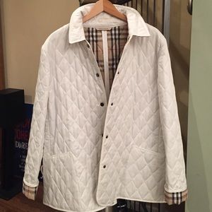 White Burberry Quilted Jacket