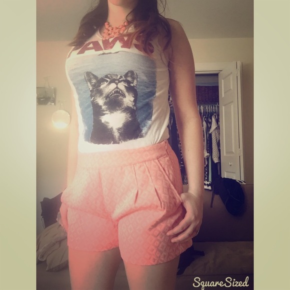 Francesca's Pleated Salmon Shorts