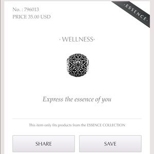 Brand new Pandora Essence Wellness charm
