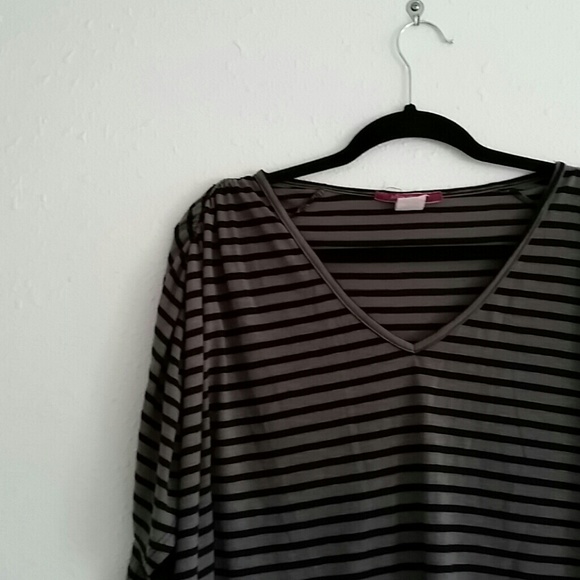 Taupe and Black Striped Top