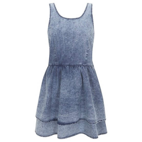 Topshop Summer Festival Acid Wash Denim dress